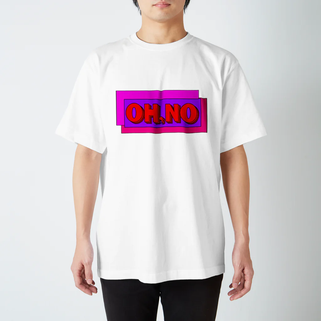 🕷Ame-shop🦇のOH,NO -Neon type スタンダードTシャツ