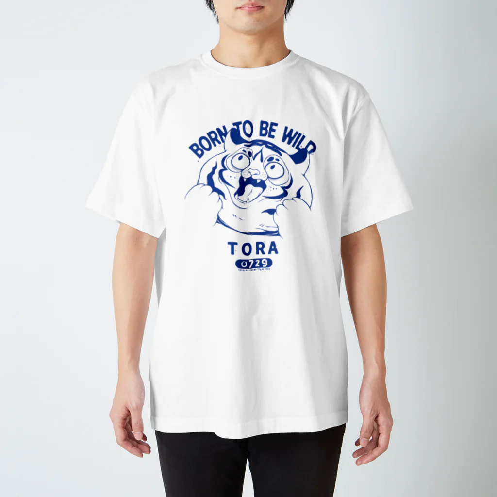 茶魔のBORN TO BE WILD (BLUE) スタンダードTシャツ