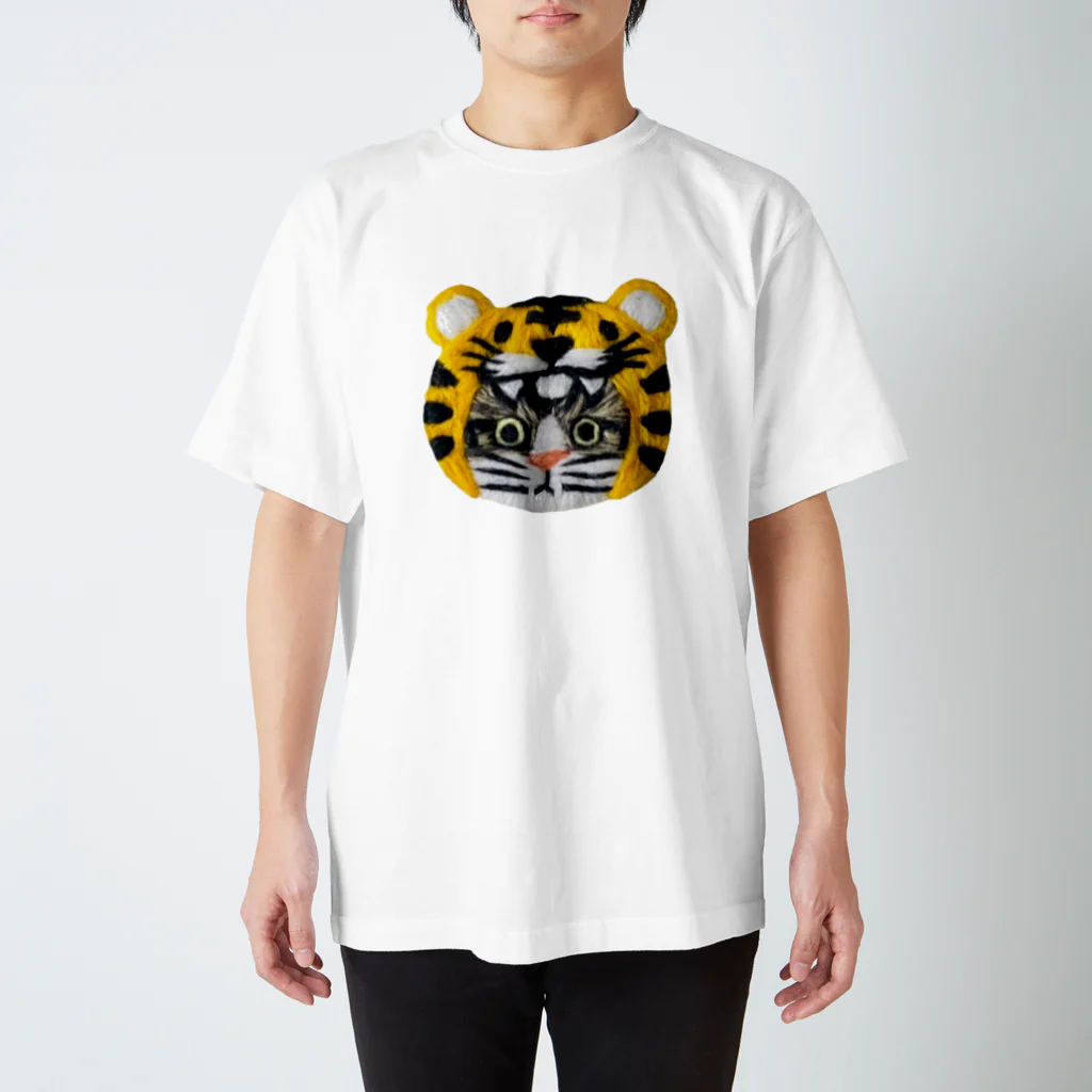 CHOPPIRI.のかぶる猫[虎ver.](キジ白猫) Regular Fit T-Shirt