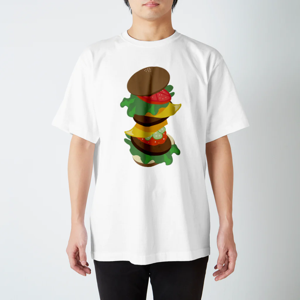 AWESOME HAMBURGERのダブルチーズバーガー Regular Fit T-Shirt