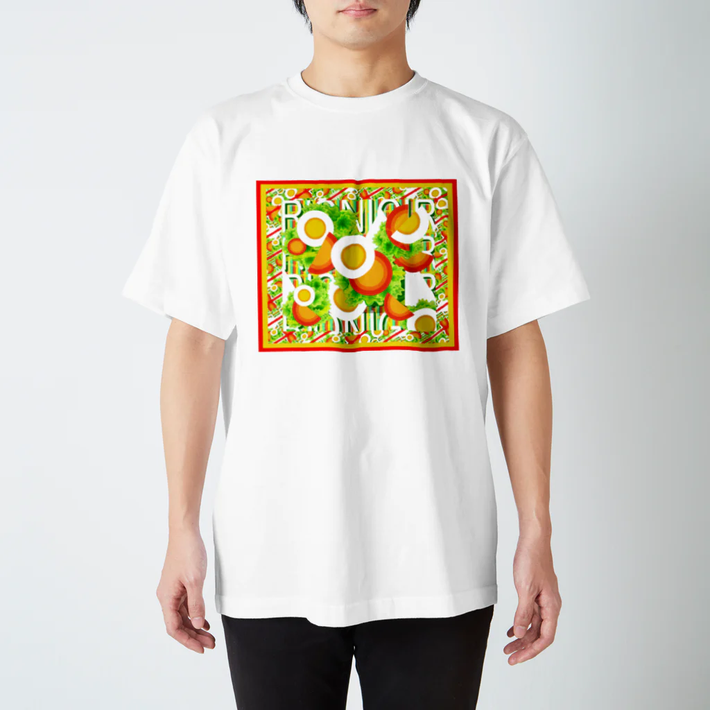 ✨🌈✨ユラクラカン🇯🇵 ✨🌈✨の🍞🍳🍊サラダプレート🥗🍅🌽🥑🍳 Regular Fit T-Shirt