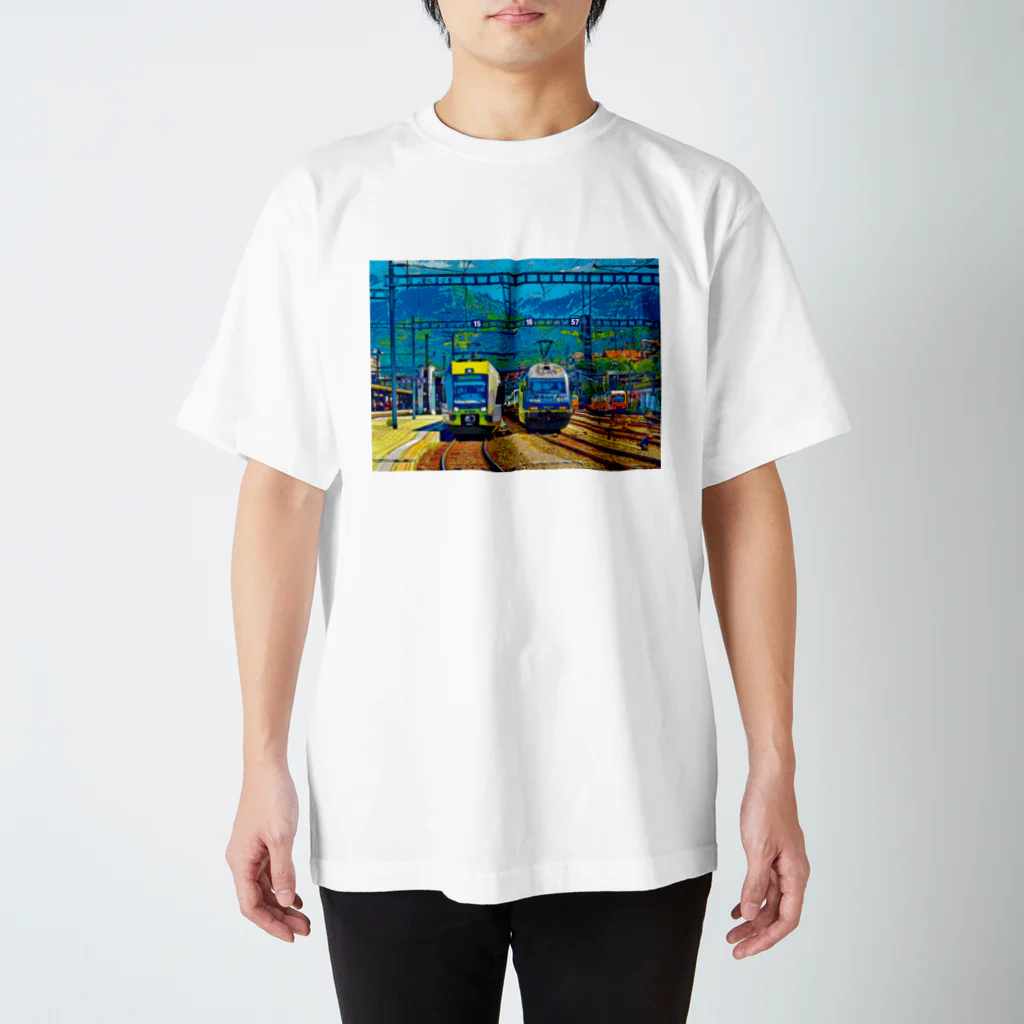 GALLERY misutawoのスイス シュピーツの駅 スタンダードTシャツ