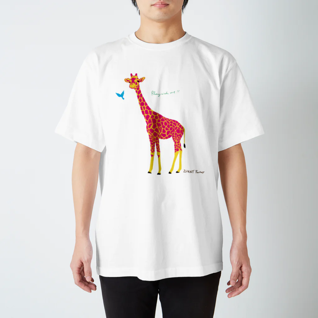 ずっきーファクトリーのなかよしキリン Regular Fit T-Shirt