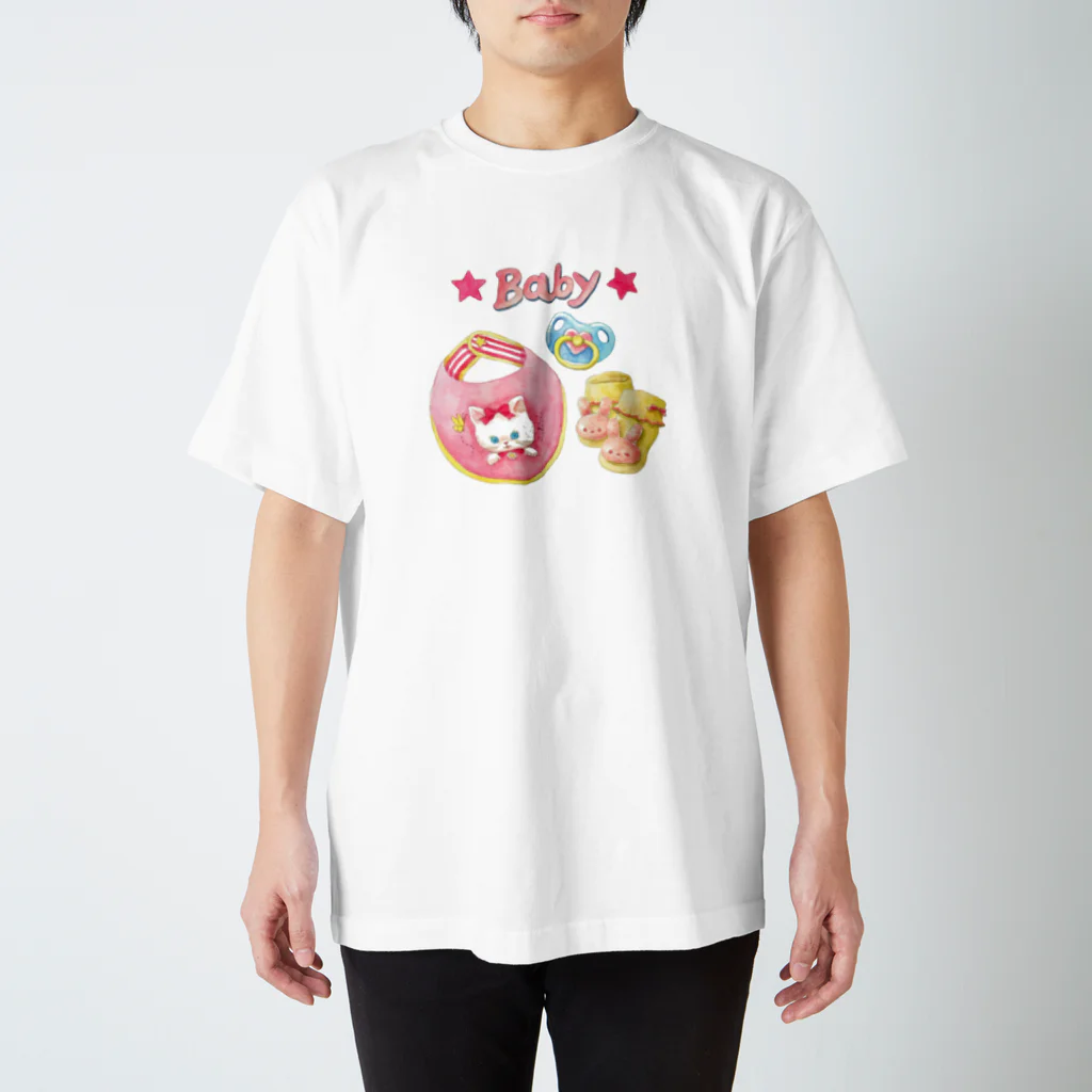 うさぎいぬのベイビーピンク スタンダードTシャツ