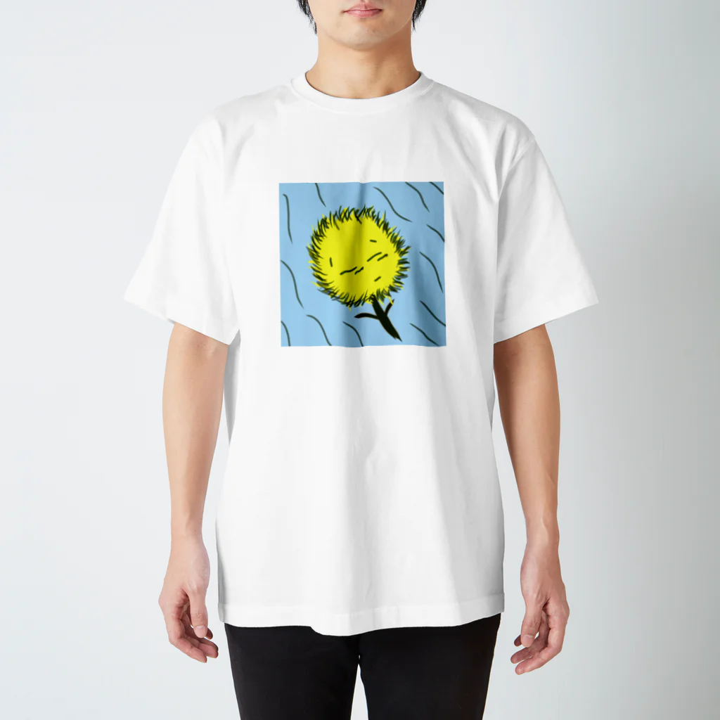 たまねこの風に吹かれるたんぽぽくん スタンダードTシャツ