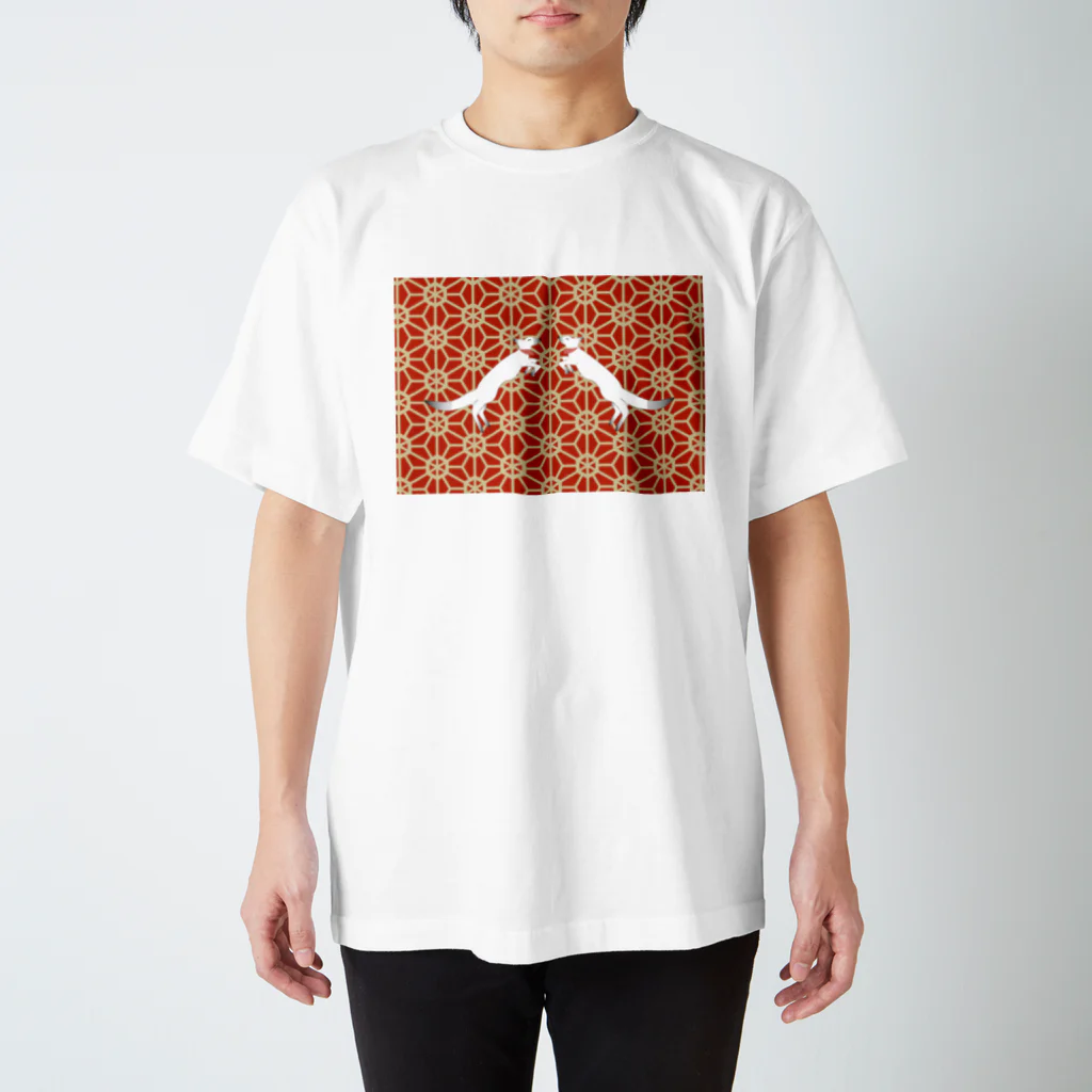 Amiの狐の手毬唄-桜亀甲- Regular Fit T-Shirt