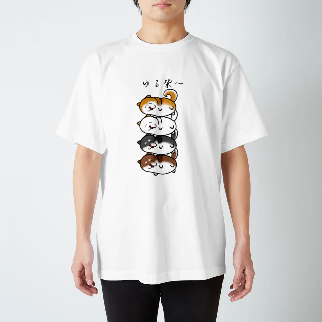 柴三堂の縦並びゆる柴 スタンダードTシャツ