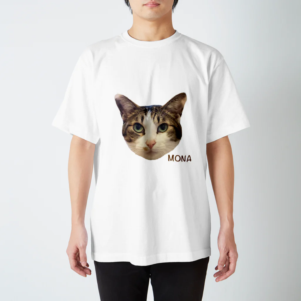 猫カフェ ぶぅたんグッズショップの絵文字モナくん スタンダードTシャツ