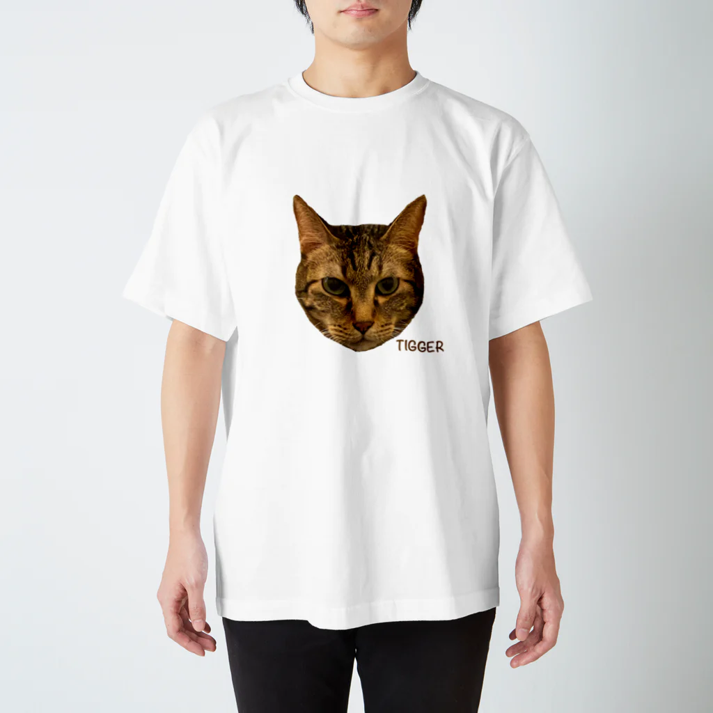 猫カフェ ぶぅたんグッズショップの絵文字ティガくん スタンダードTシャツ