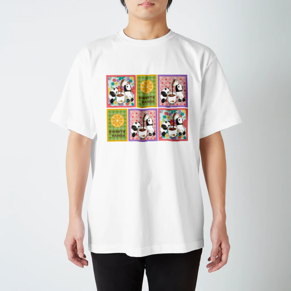 ちょらぷみのチョコレートぱんだ　スイーツパンダ　昭和レトロ　ポップ スタンダードTシャツ