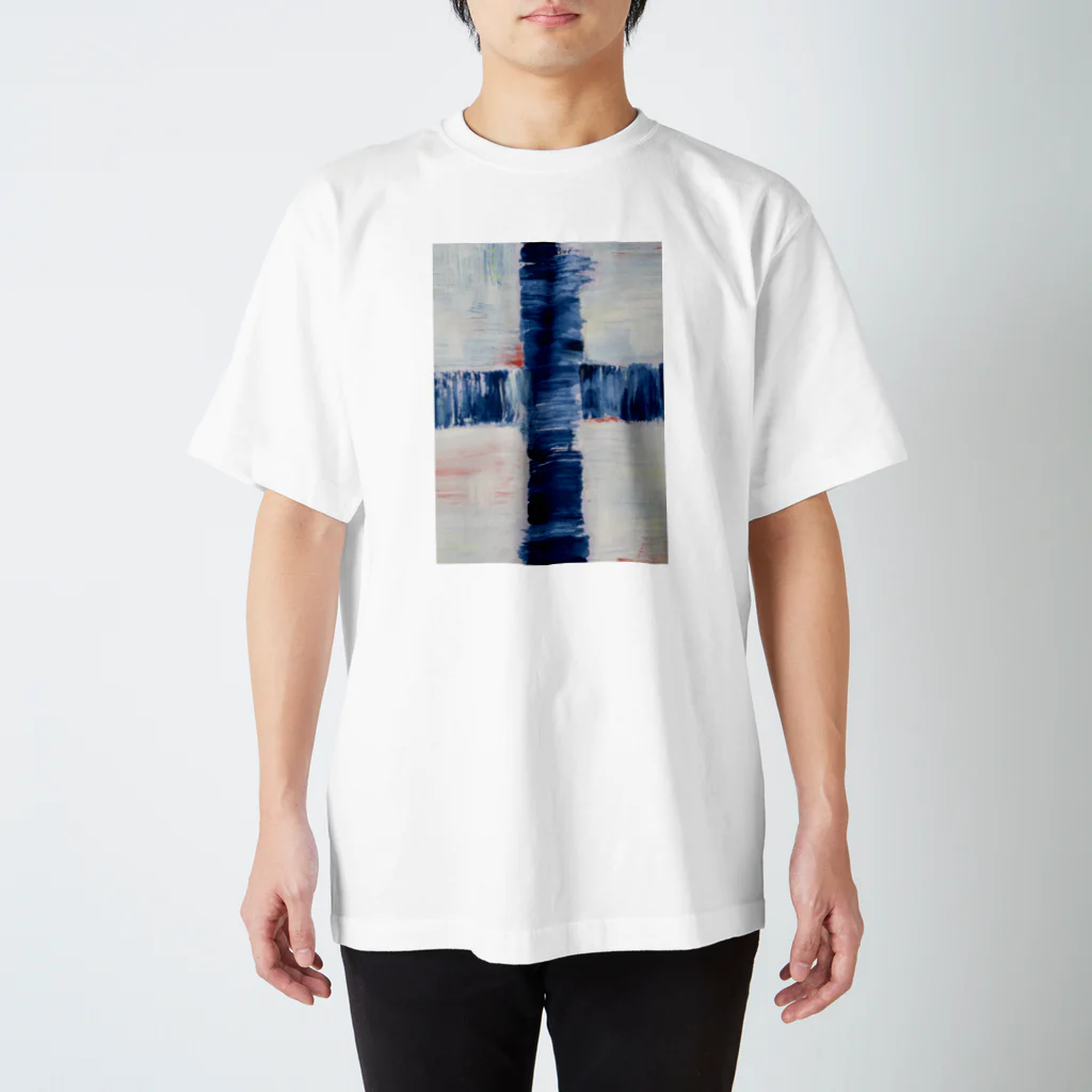 I E Nの手描きクロス(BLUE) スタンダードTシャツ