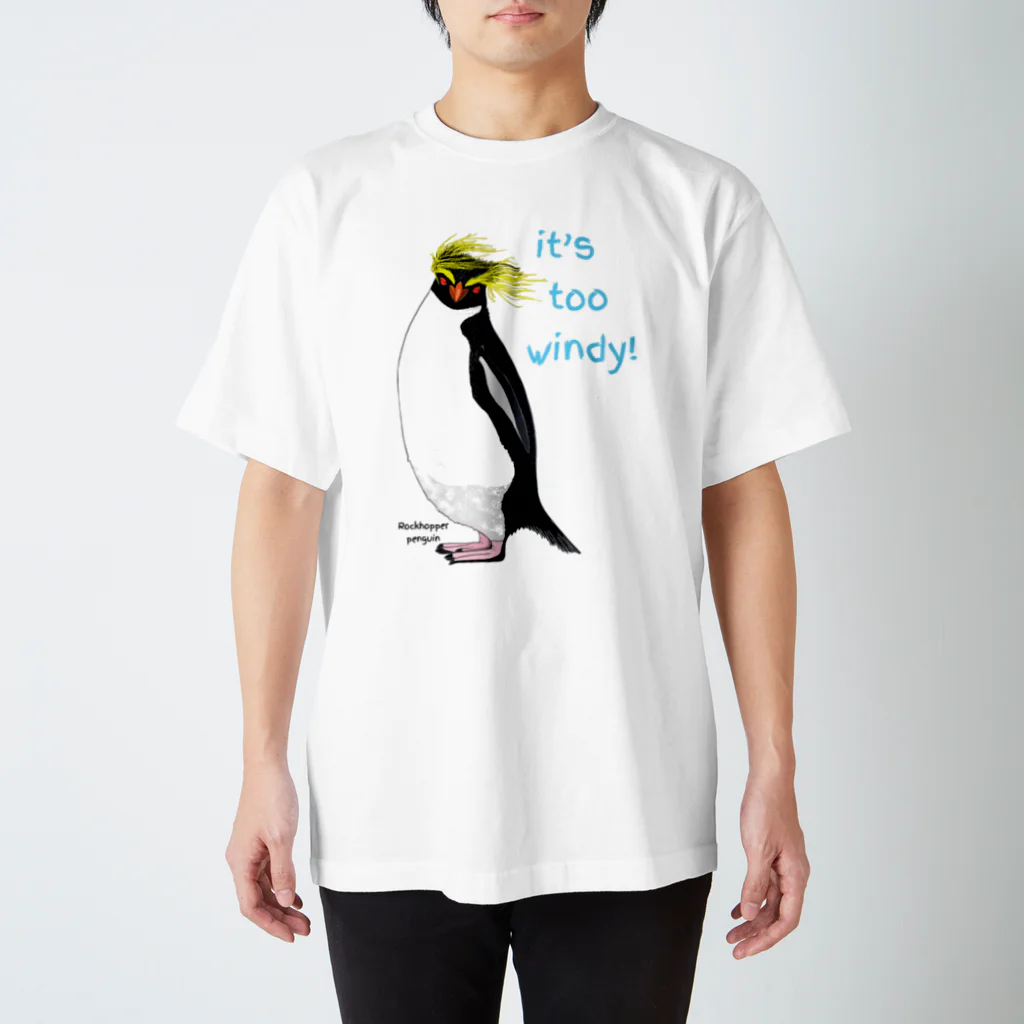 LalaHangeulのRockhopper penguin　(イワトビペンギン) スタンダードTシャツ