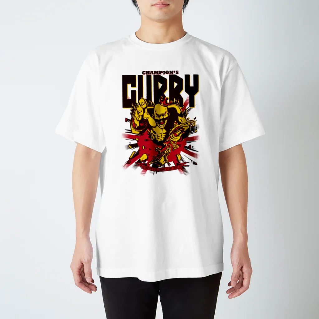 チャンピオンカレー＠SUZURI店のChampion's Curry×KENTOO "COMIC" Regular Fit T-Shirt