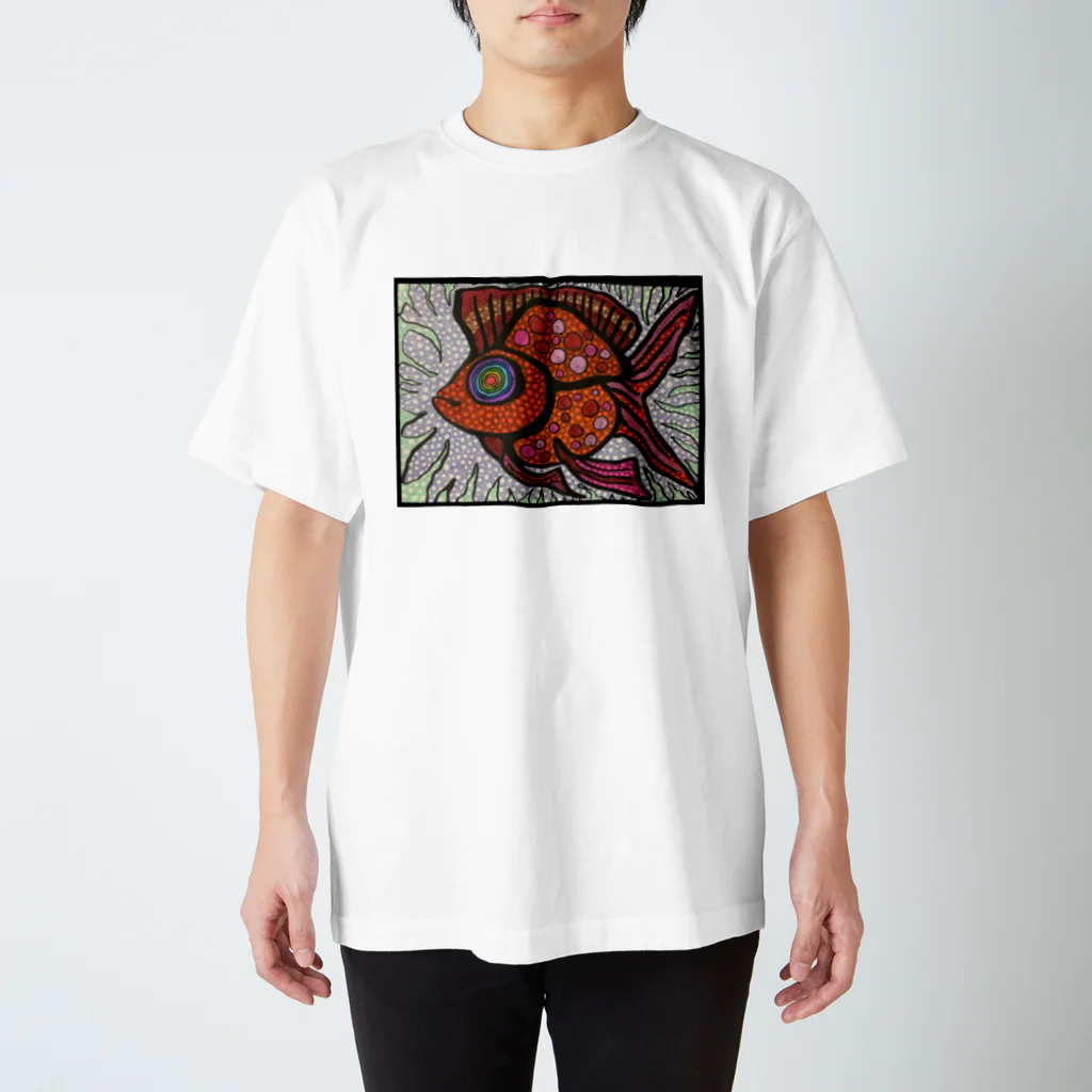 ハナキズノアカザルの赤金魚 Regular Fit T-Shirt