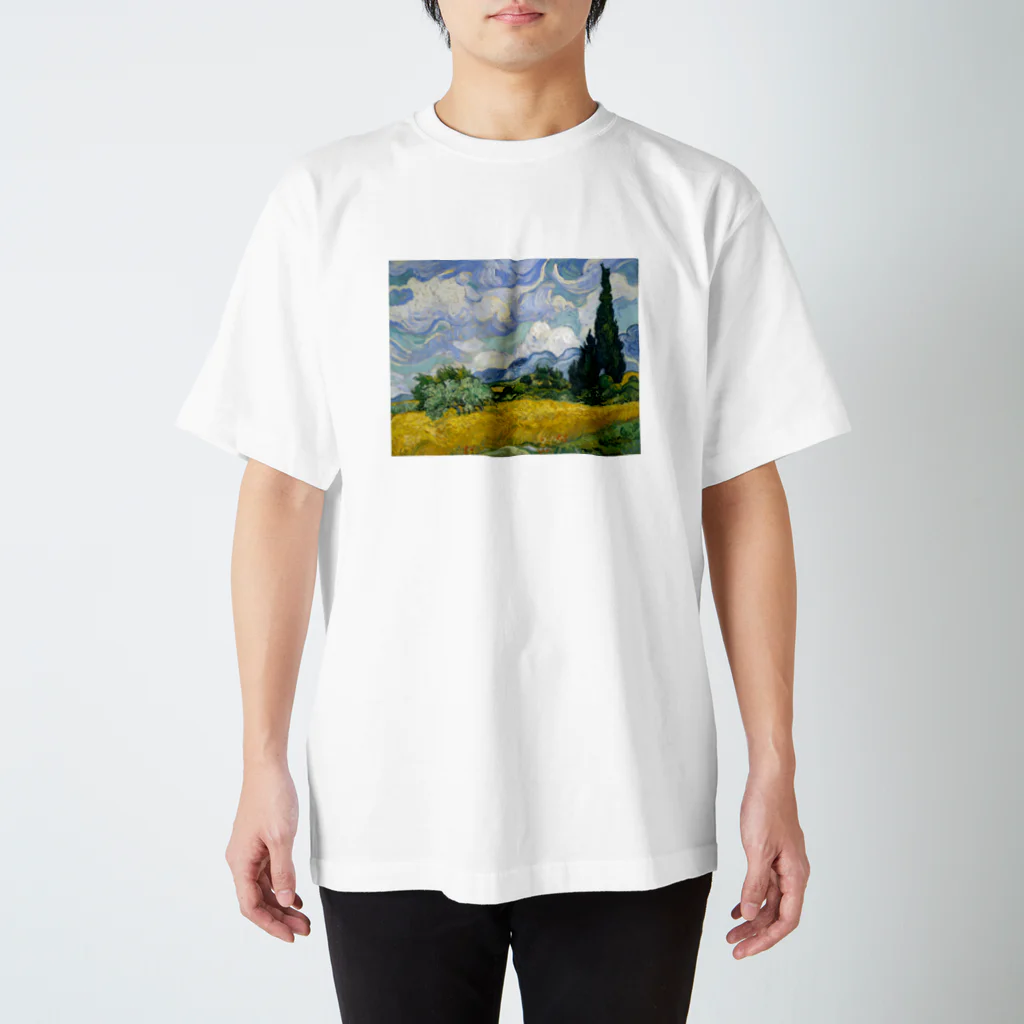 X-Artのゴッホ / 糸杉のある麦畑  Wheat Field with Cypresses (1889) スタンダードTシャツ