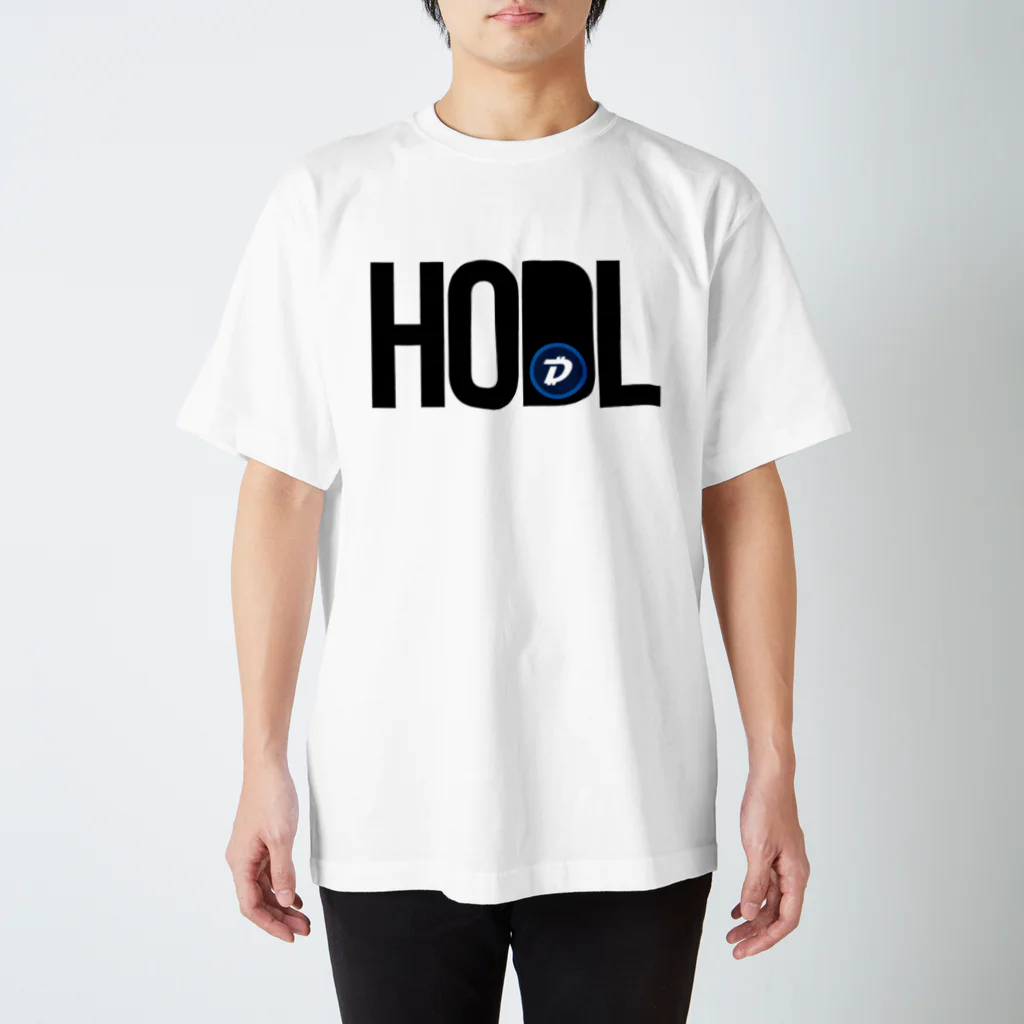 TROPiCALViBESのHODL DGB blackfont Regular Fit T-Shirt