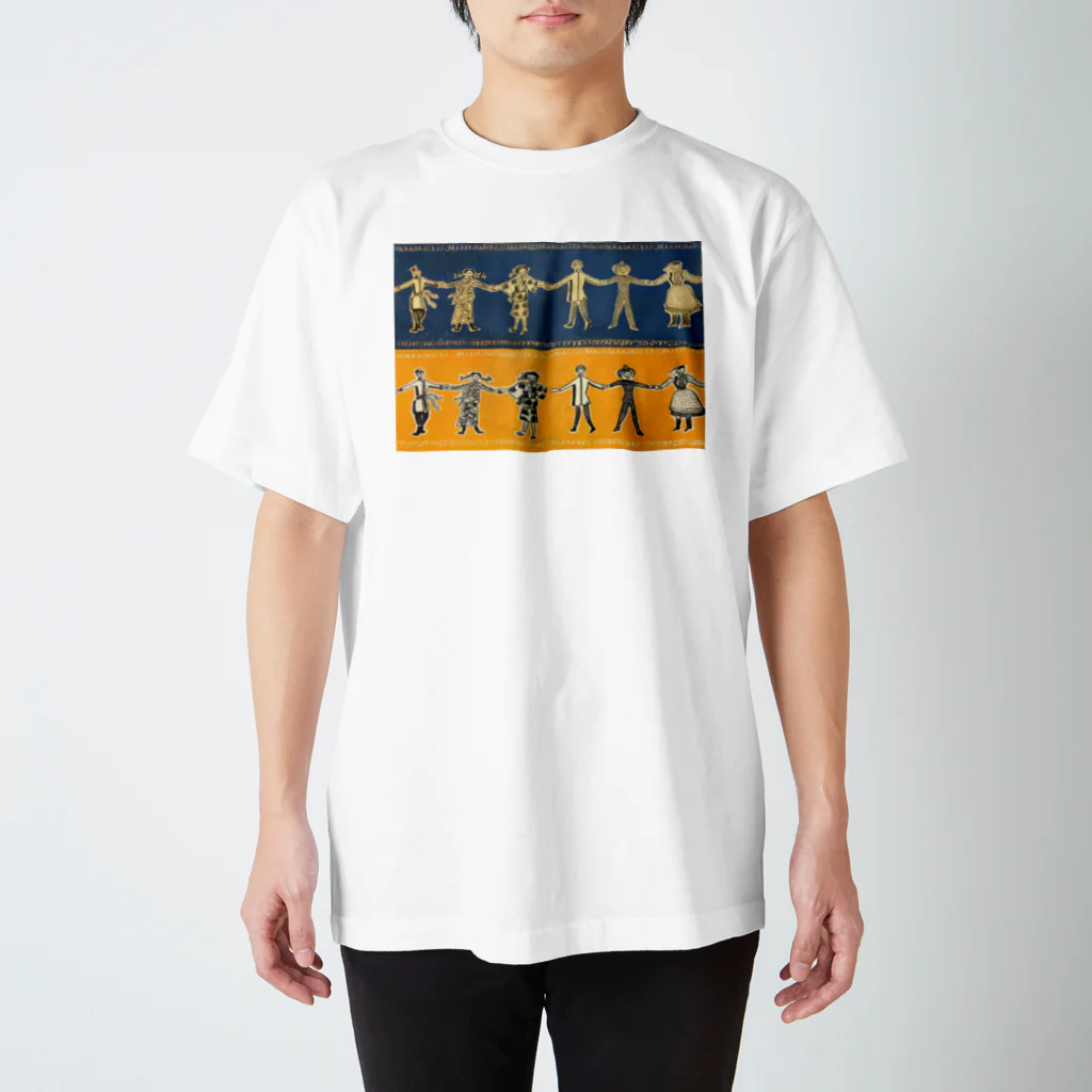 ともしびSUZURIショップの懐かしの歌集(黄色×青) Regular Fit T-Shirt