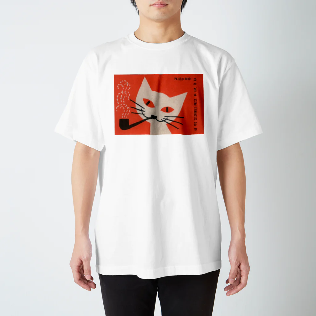 YS VINTAGE WORKSのポーランド　オレンジ・パイプねこ スタンダードTシャツ