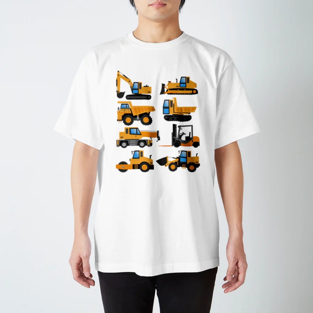 働く車・乗り物Tシャツ／KK商店のいろんな重機 スタンダードTシャツ