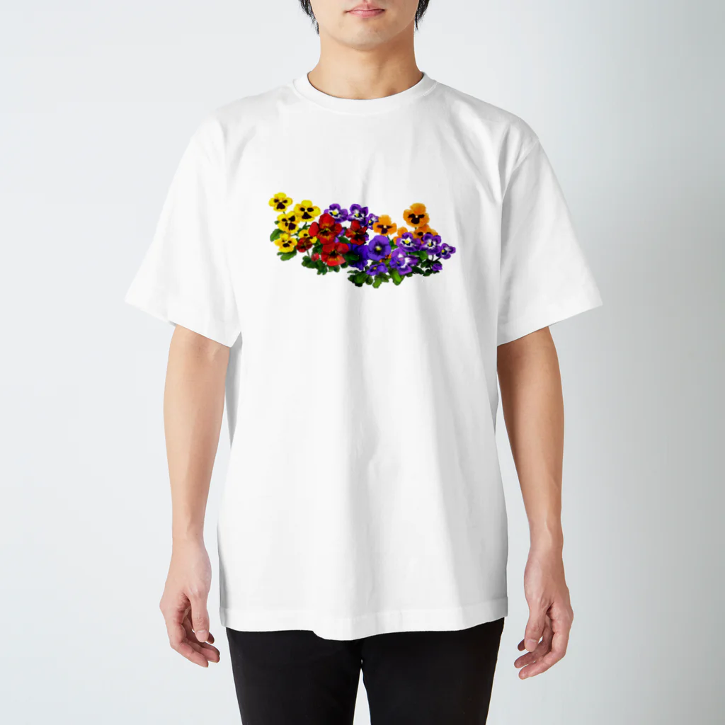 846のお店のパンジーのお花畑 Regular Fit T-Shirt