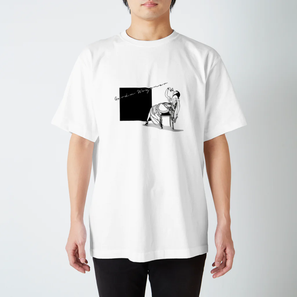 Cordelia　SUZURI分室のGERDA "Black square" Regular Fit T-Shirt