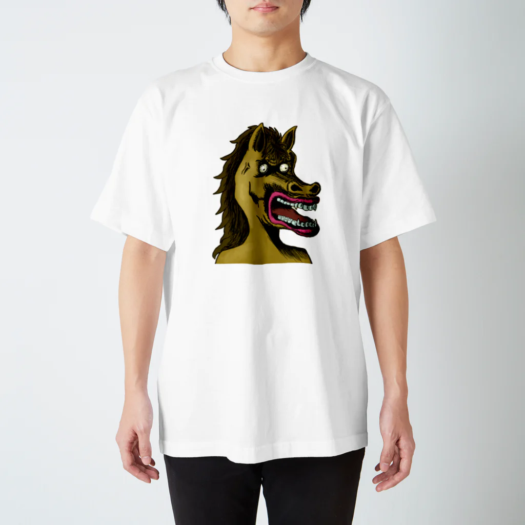 れいしょうのSUZURIのNFT風の馬 ~Horse Face Is Scary~ スタンダードTシャツ