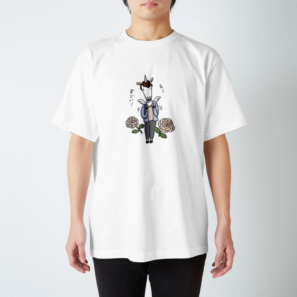 スーツにゃクター　アイテム研究ストアのペガ井さんシリーズ 티셔츠