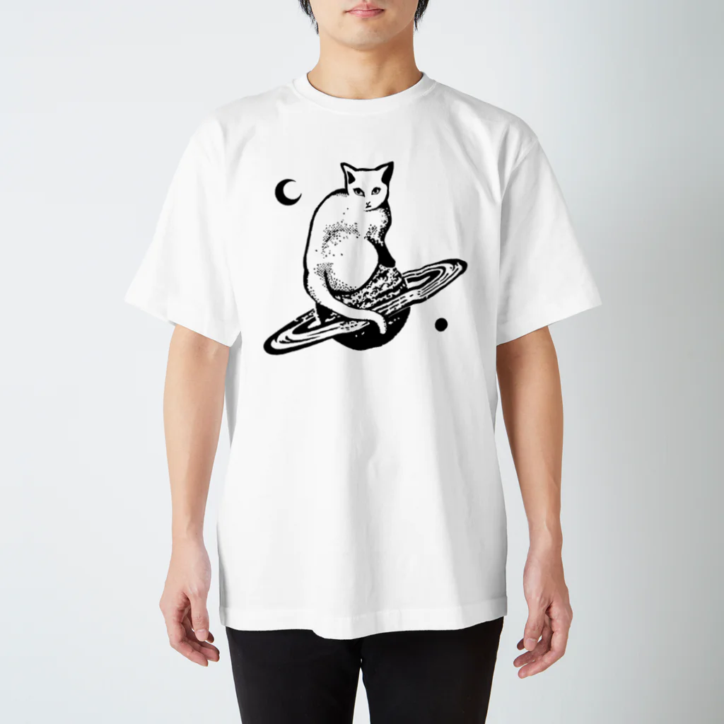 金星灯百貨店のスペースキャット　黒線 Regular Fit T-Shirt