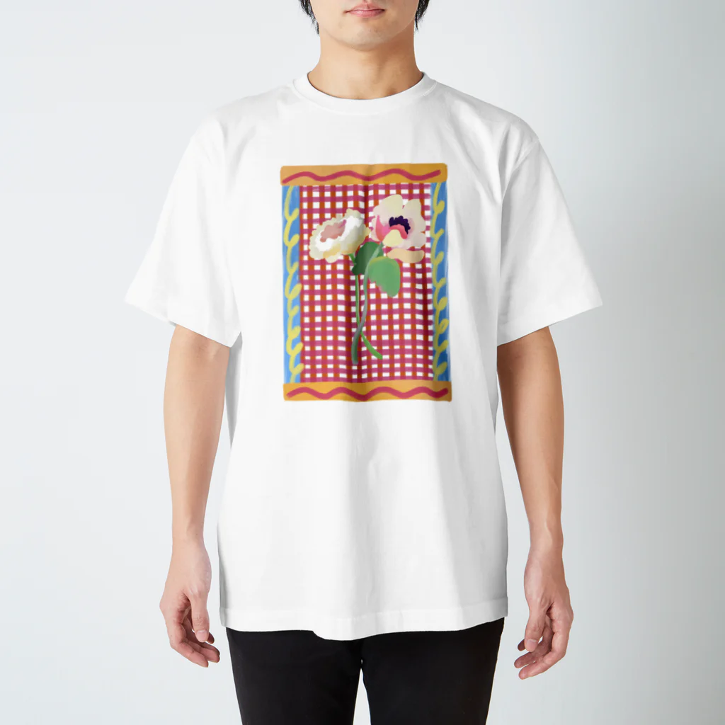 New koのCheck check floflower スタンダードTシャツ