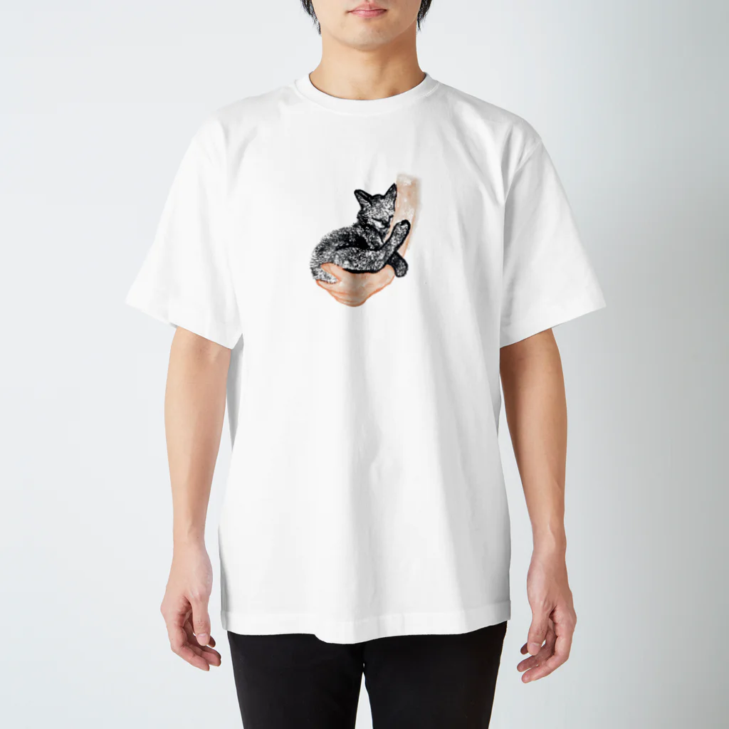 shokomumuのあったかいとあったかい。好きと好きが混ざり合う。猫と人 スタンダードTシャツ