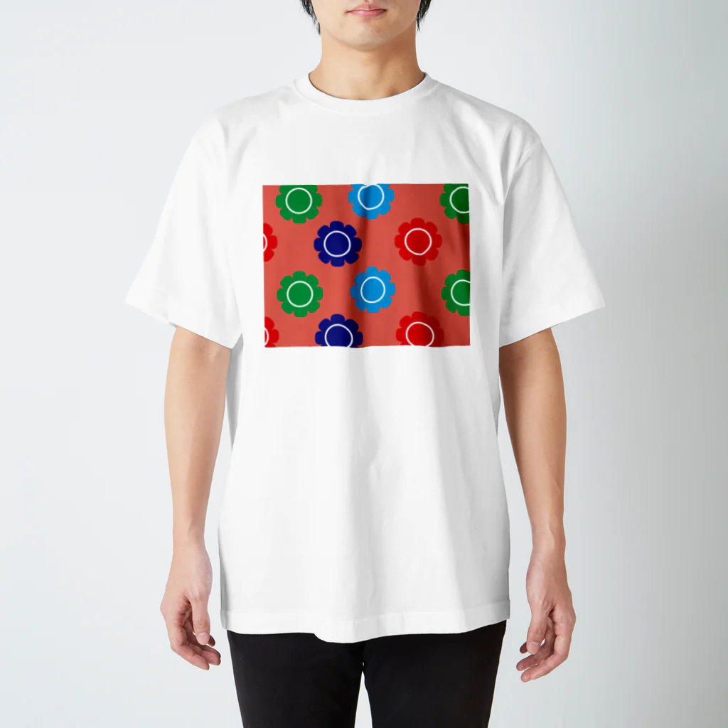 鳥式ナグの花柄 Regular Fit T-Shirt