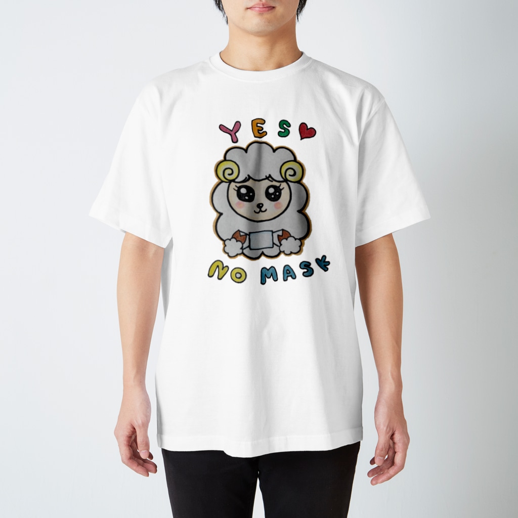 RebelMusicJapanのYes, No Mask イラスト Tシャツ Regular Fit T-Shirt