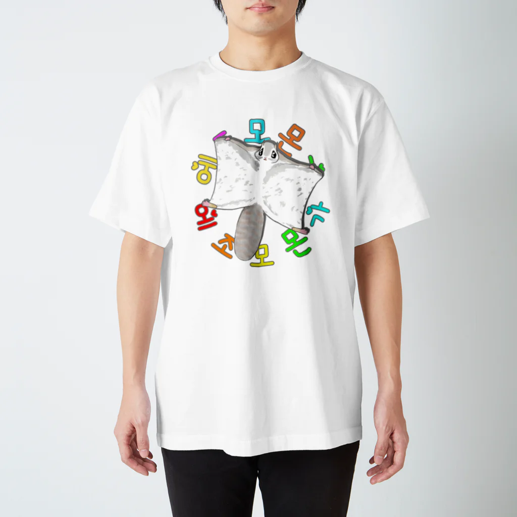 LalaHangeulのエゾモモンガさんドーン！(ハングル) Regular Fit T-Shirt