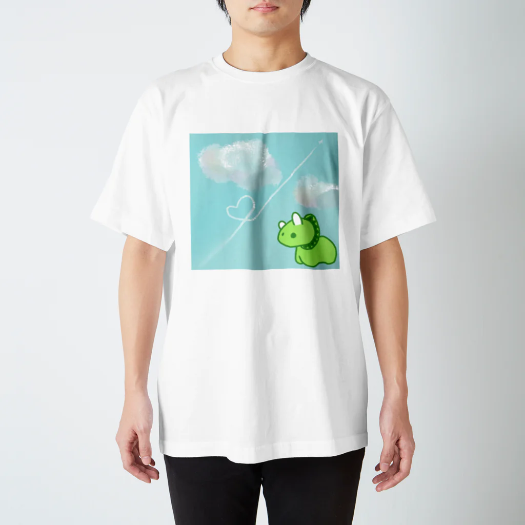 洗拓機の空が青いなあ恐竜くん2 スタンダードTシャツ