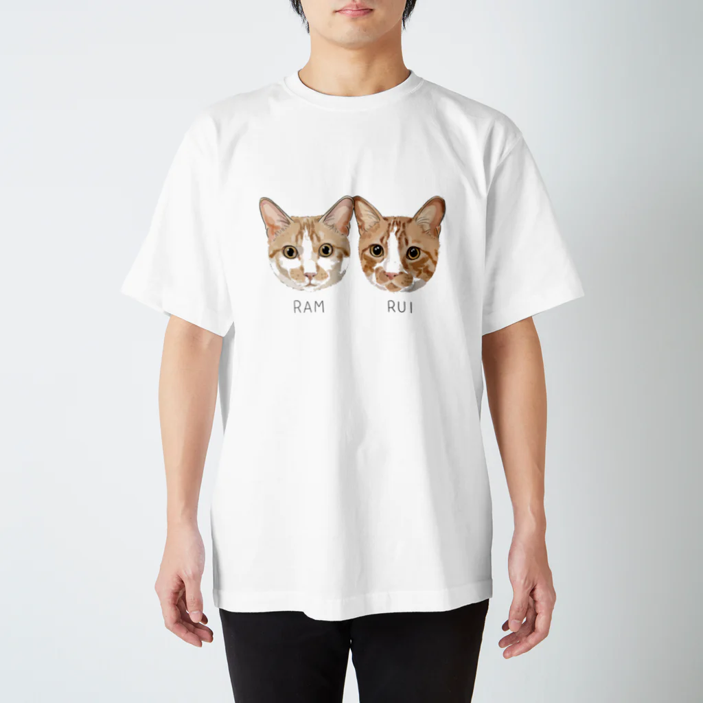 みきぞーん｜保護猫 ミッキー画伯と肉球とおともだちのram&rui スタンダードTシャツ