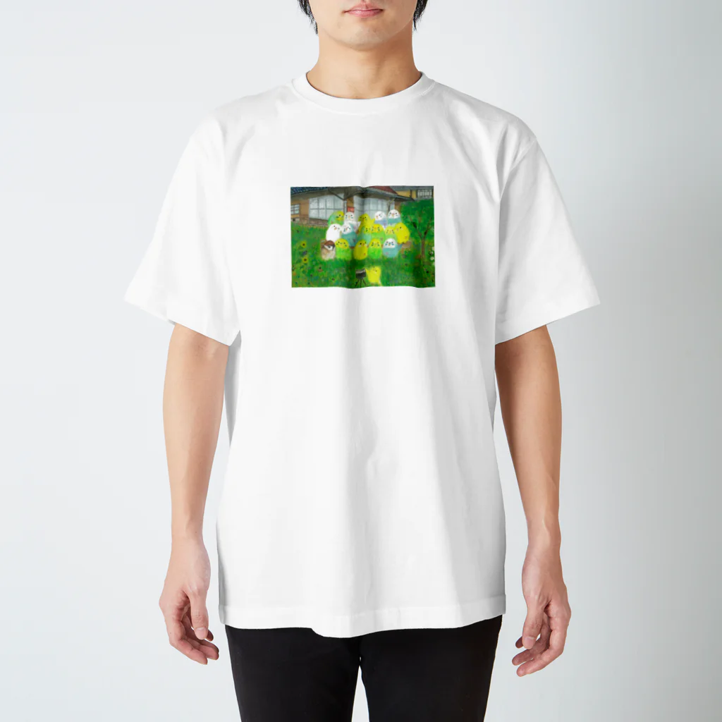 yuuwa sachi のインコ集合写真 スタンダードTシャツ