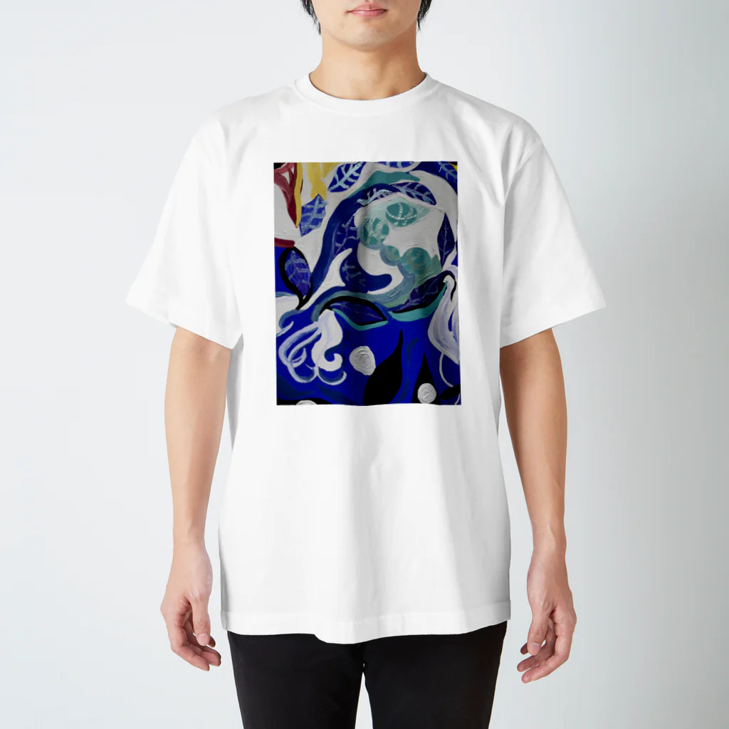 NIL の紺碧の葉魚と花❷ スタンダードTシャツ