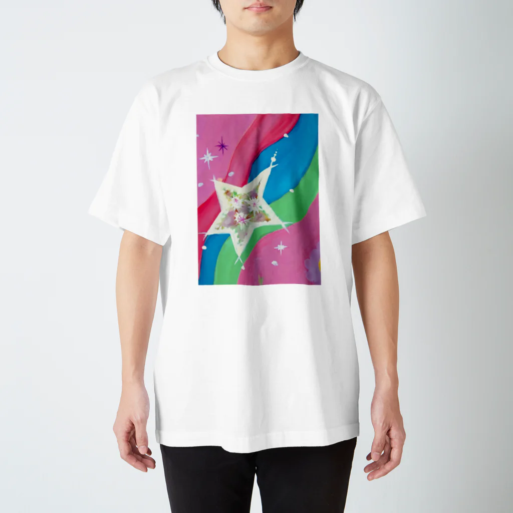 🐶シュナといろいろ🎨の流れ星　(ピンク) スタンダードTシャツ