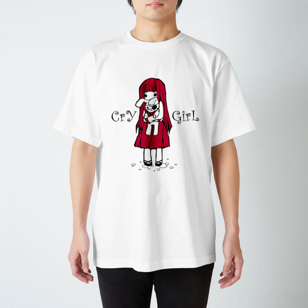 aocollectionの涙少女(赤) Regular Fit T-Shirt