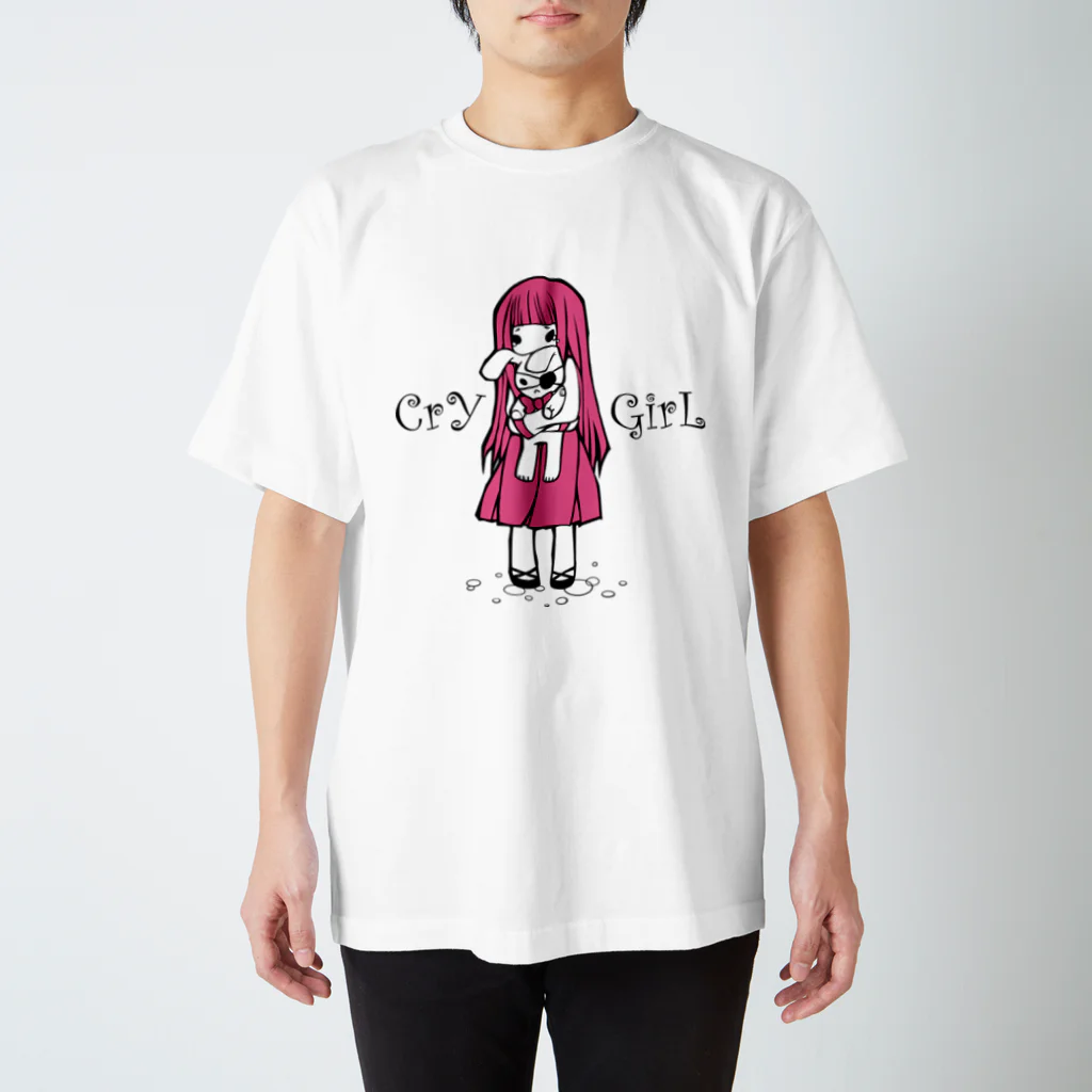 aocollectionの涙少女(桃) Regular Fit T-Shirt