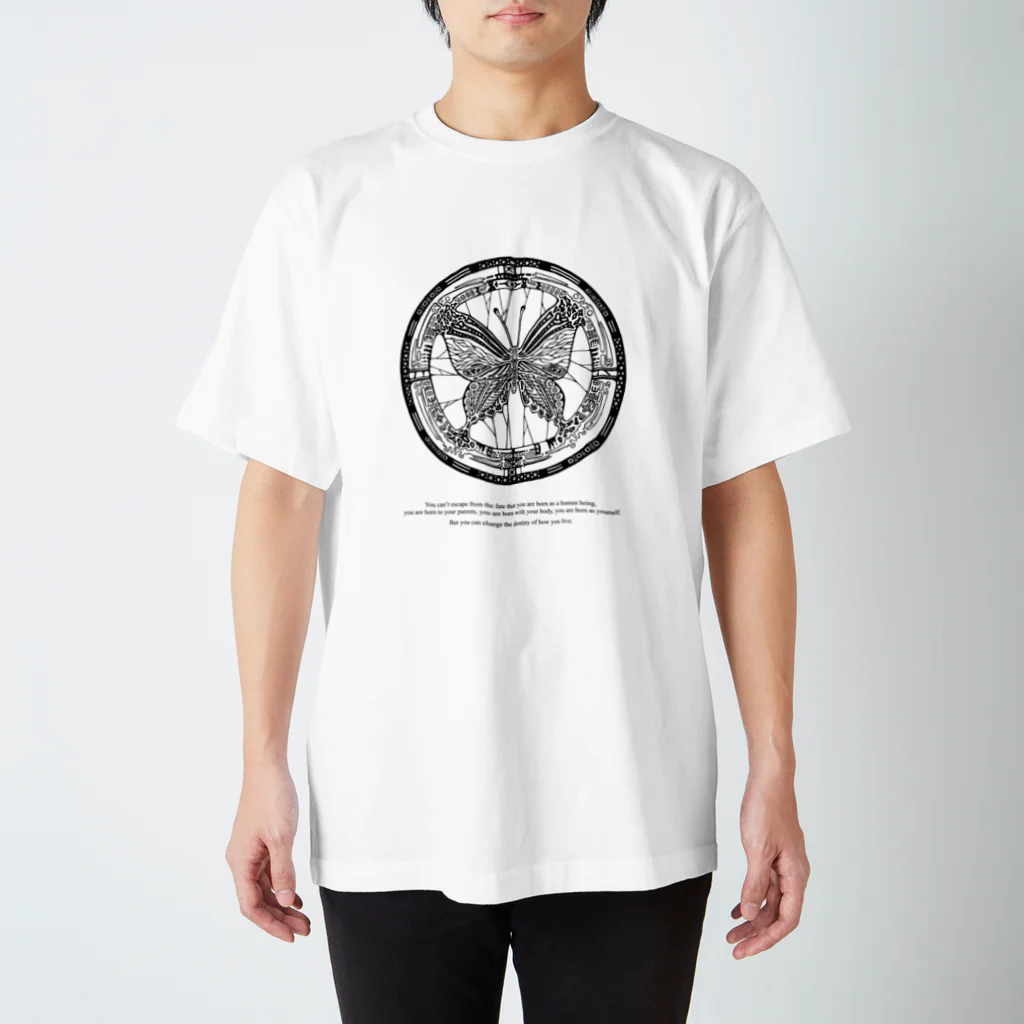 ༒ Aya Earthling ༒の宿命の蝶　Butterfly of Fate Regular Fit T-Shirt