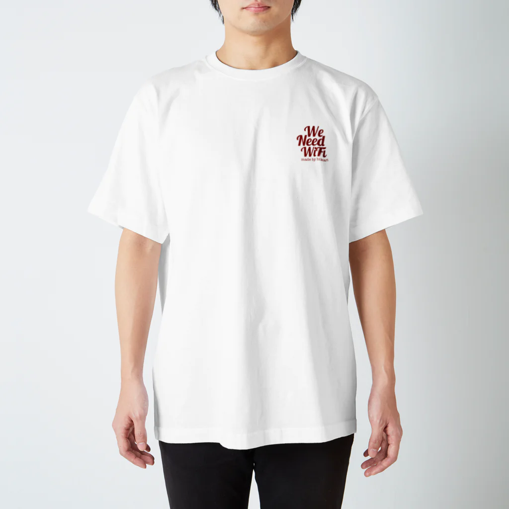 _______hikari_______のWe  Need WiFi(RED) Regular Fit T-Shirt