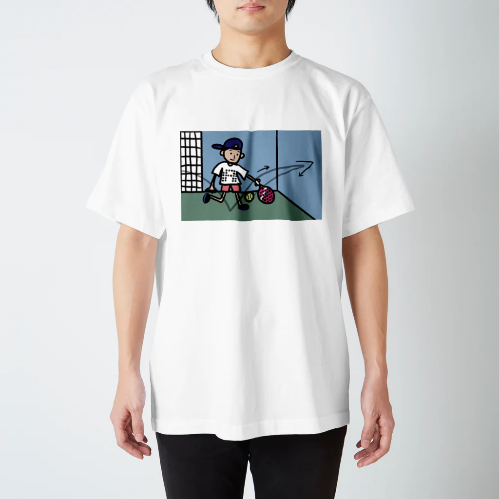 たむ小パデル部のパデル部あき画伯レボテ黒ロゴバージョン スタンダードTシャツ