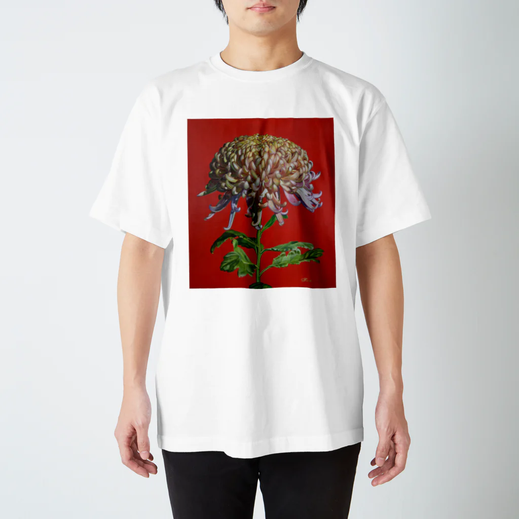 骸骨がメインの作品の大菊 Regular Fit T-Shirt