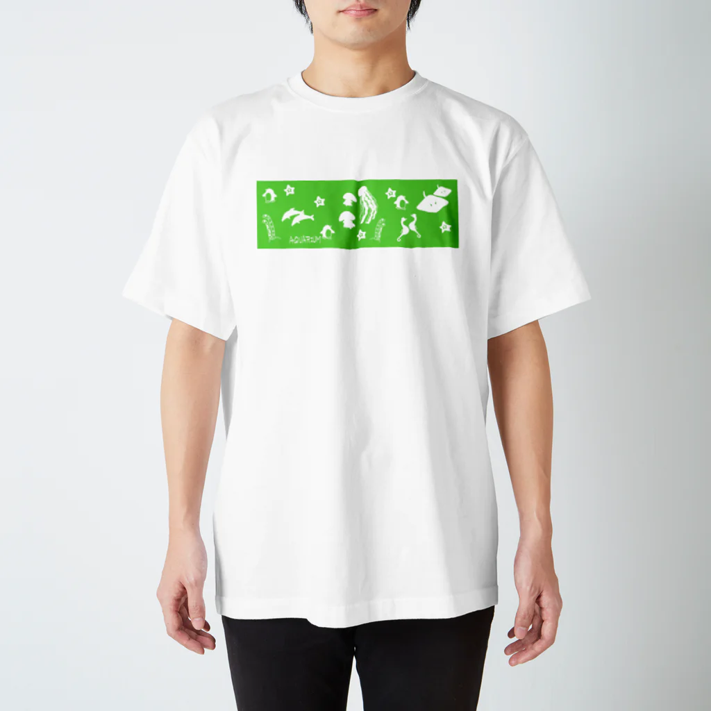 どうぶつYAのaquariumグリーン スタンダードTシャツ