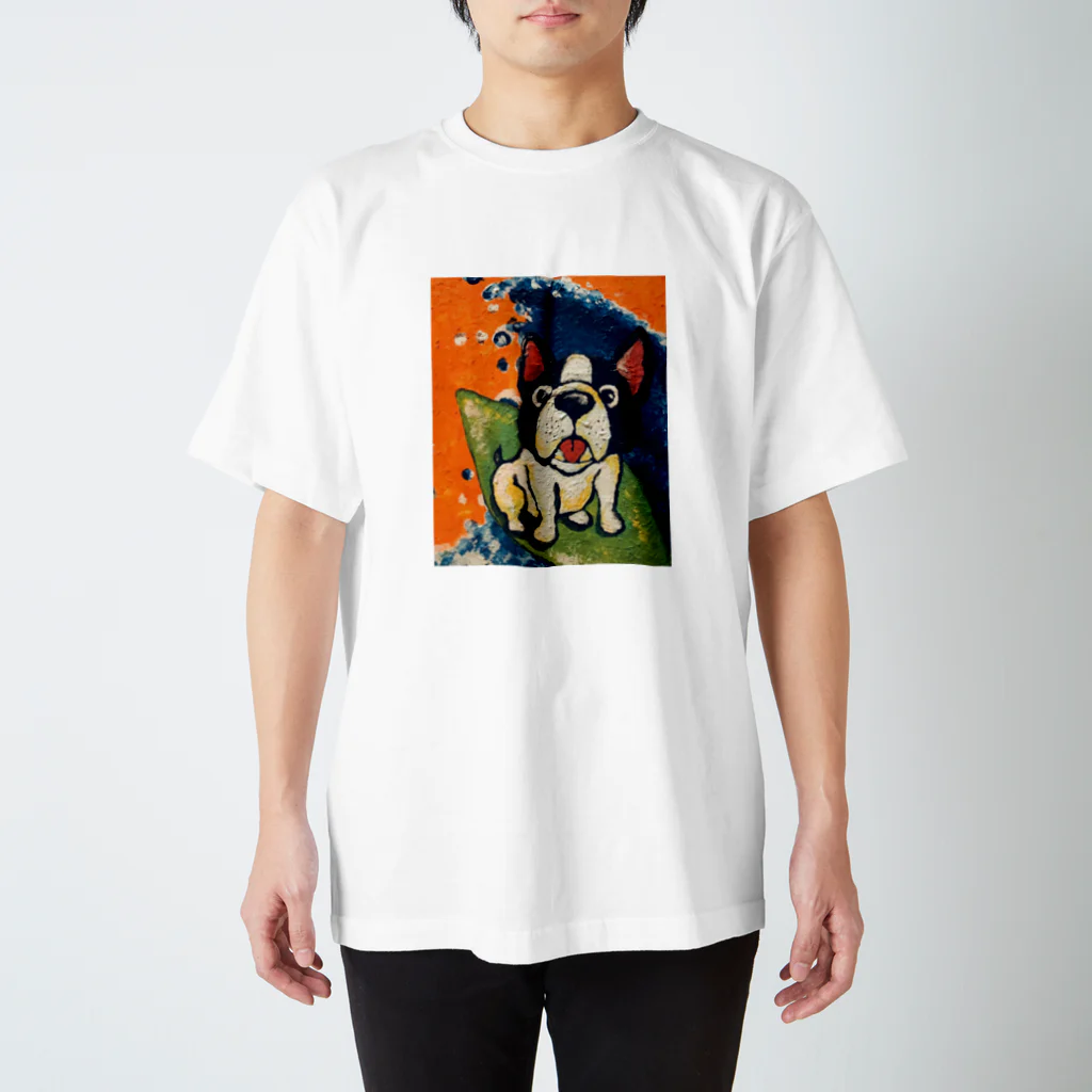 tamacorocompany のサーフィンpug  スタンダードTシャツ