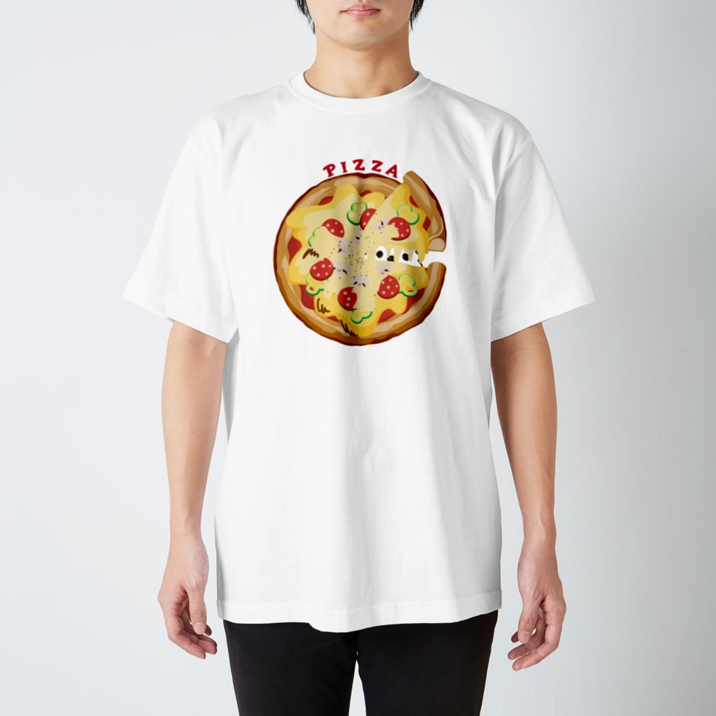 イラスト MONYAAT のポメラニアンとピザ　 Regular Fit T-Shirt