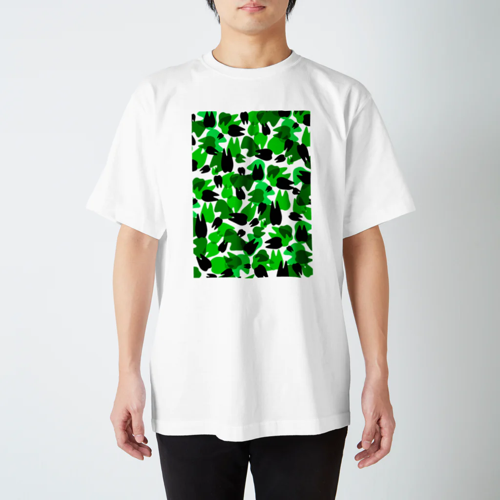 KAAK studioのTooth camo・ライトグリーン スタンダードTシャツ