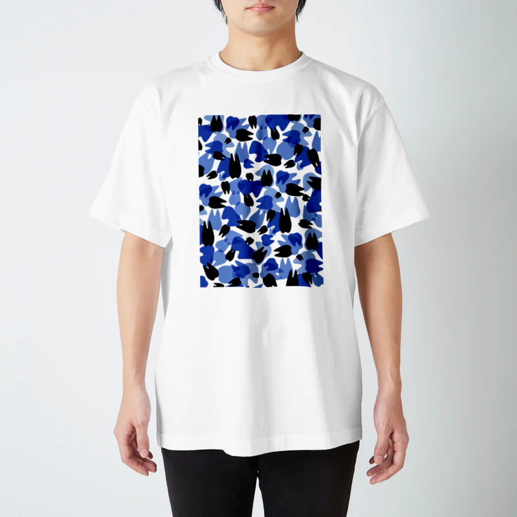 KAAK studioのTooth camo・ブルー スタンダードTシャツ