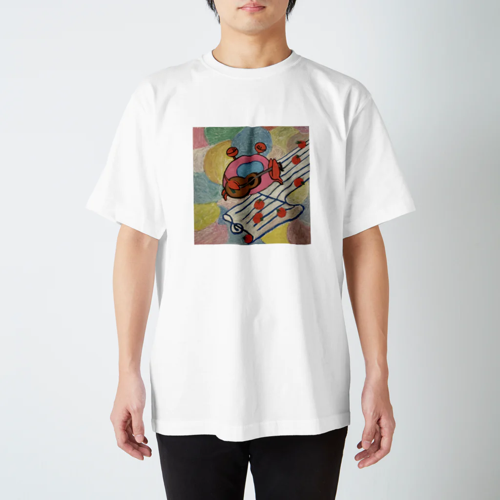 dog walk hit stickのトマトとカニ スタンダードTシャツ